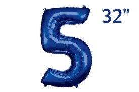 Globo metalizado azul numero 5